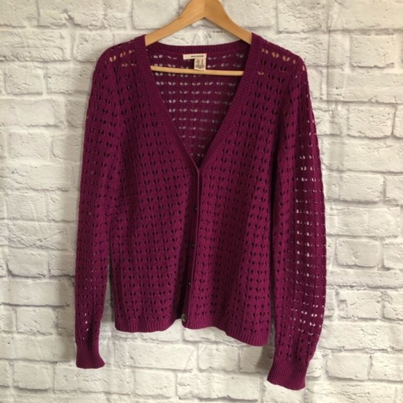 NWOT💕 DKNY Jeans Cardigan Crochet Knit Sweater - Picture 5 of 12
